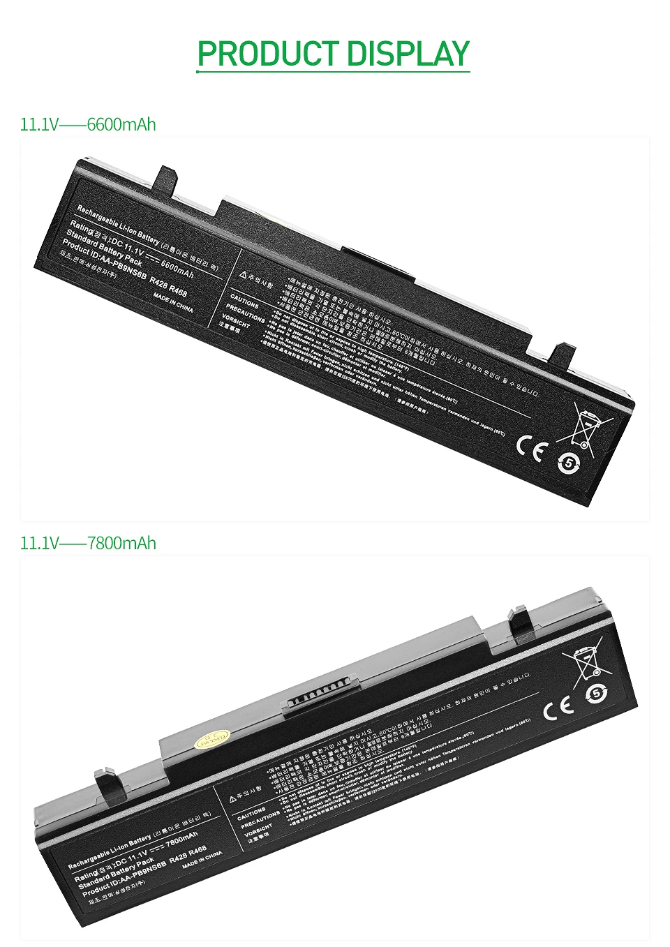 6600mAh лаптоп с Батарея для samsung R580 R540 R519 R525 R430 R530 RV411 RV508 R510 R528 AA-PB9NC6B AA-PB9NS6B PB9NC6B