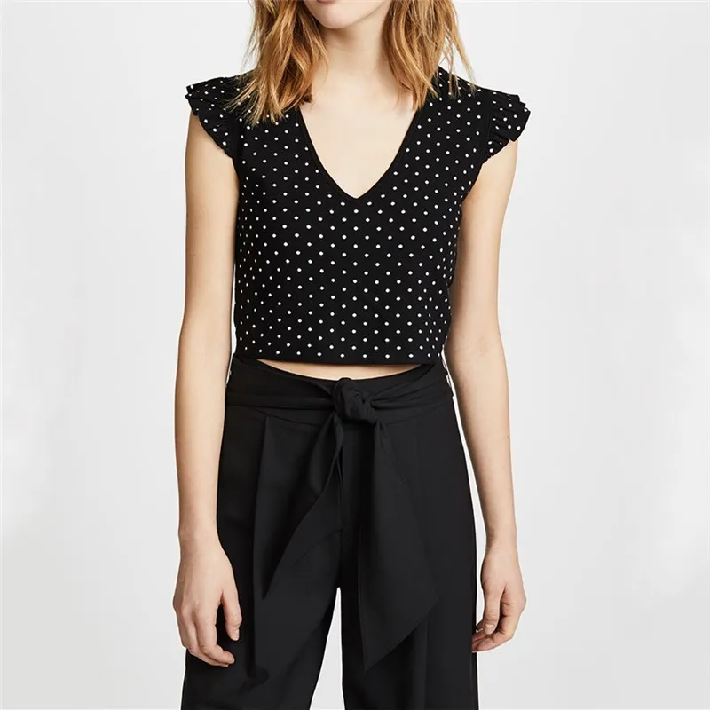 summer western style fashion cute slim dotted ruffles