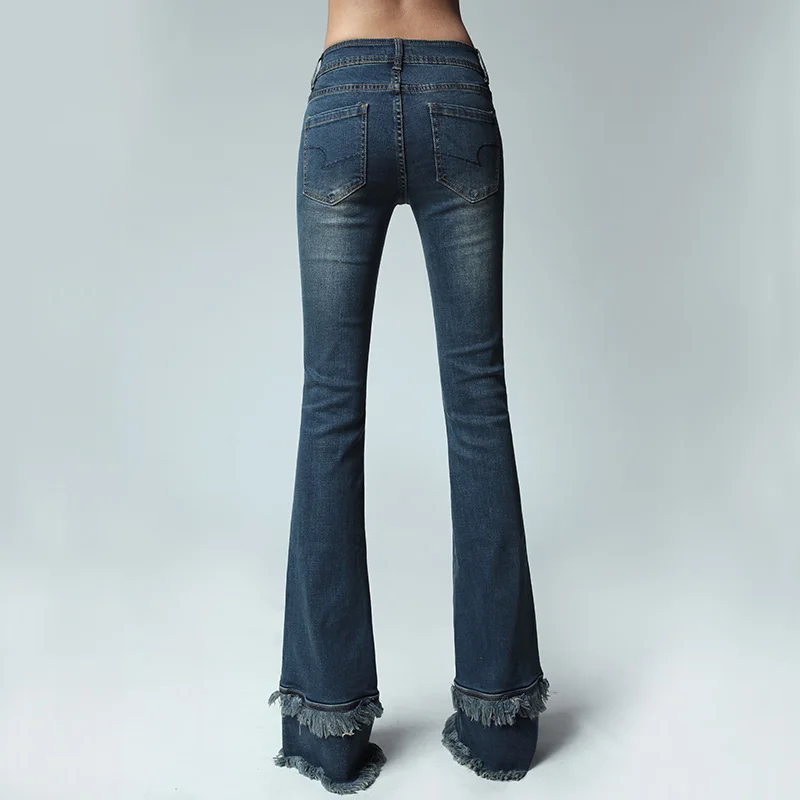 Весна Зима повседневные штаны свободного кроя женские, с расклешенным джинсы длинные широкие женские джинсы из денима брюки