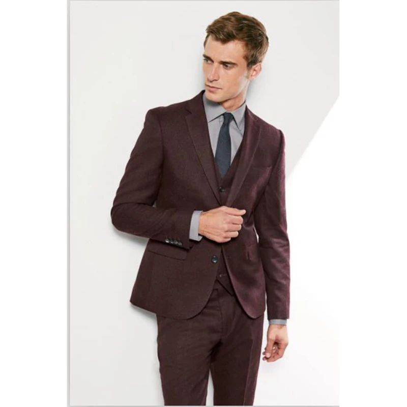 Latest-Coat-Pant-Designs-Brown-Formal-Men-Suit-Skinny-Prom-Blazer-Simple-Gentle-Style-Wedding-Tuxedo