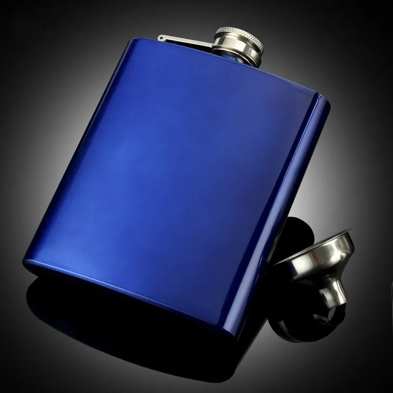 

304 blue stainless steel hip flask portable outdoor 7 wine male