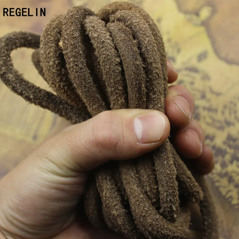 

REGELIN Genuine Cow Leather Cord Brown Bracelet Cord 2meters/lot 3/4/5/6/8mm DIY Bracelets Necklace Making Jewelry Accessories
