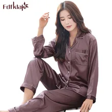 Новинка года Демисезонный Длинные рукава женские пижамы набор Для женщин костюмы Ночная Пижама для Для женщин Pijama плюс Размеры Q291