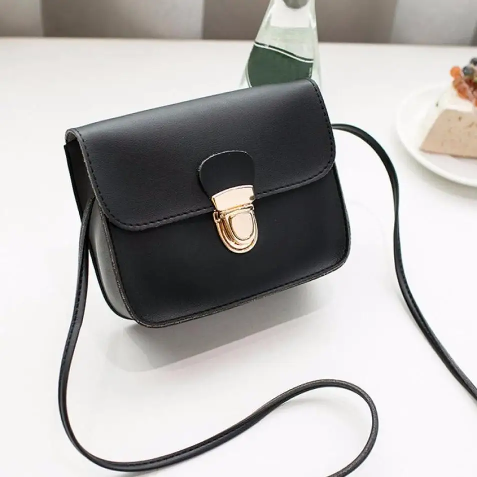 

Women Fashion Solid Color Cover Lock Shoulder Bag Crossbody Bag Phone Bag Bolso bandolera mujer Discount Promotion