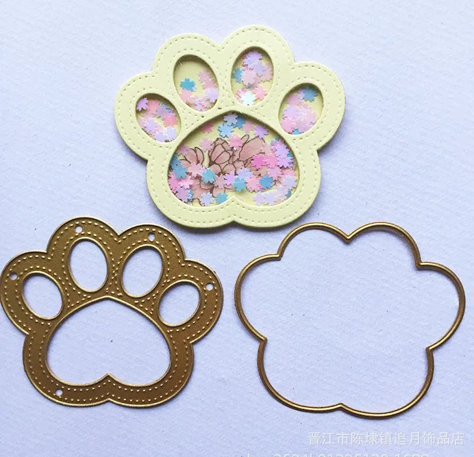 

Dog paw print Rocker card Metal Cutting Dies Stencils For Scrapbooking photo card Making 2019 new Die Set Embossing Card crafts