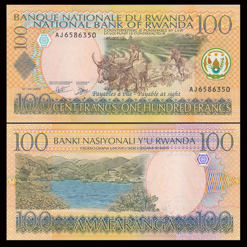 Rwanda 100 франков 2003 P-29b UNC нераспространенная коллекция подарок Африка Подлинная
