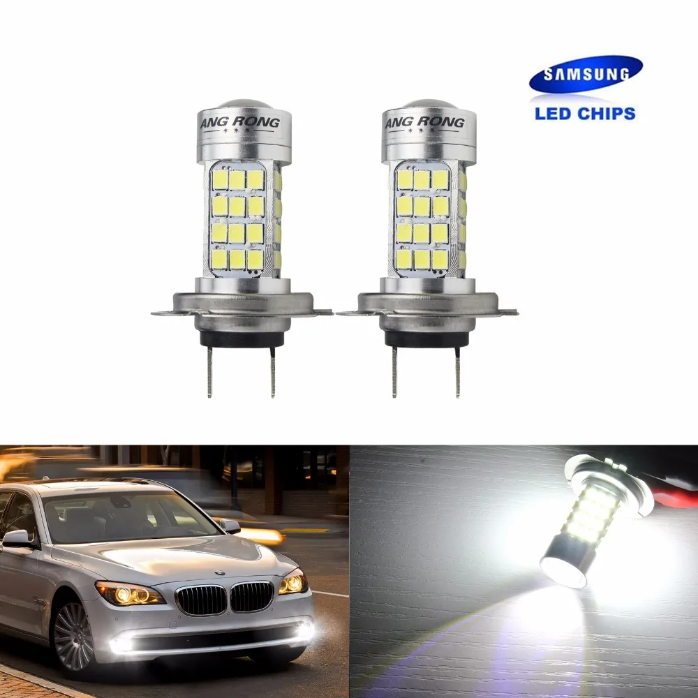 ANGRONG 2x6000 K белый H7 SAMSUNG 54 SMD высокомощный светодиодный головной светильник, противотуманный светильник для вождения(CA274x2