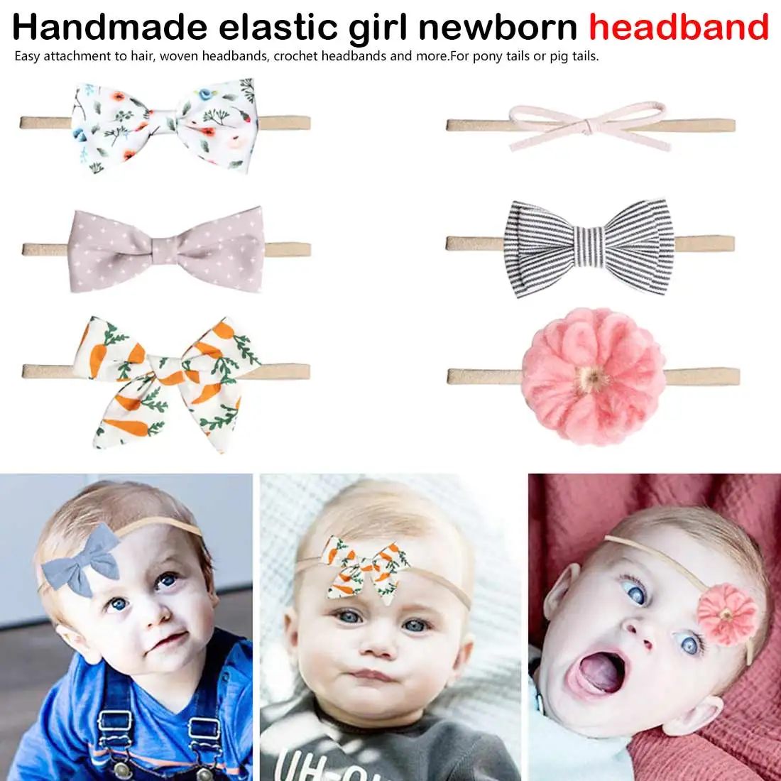 New Baby Girls Bows Headband Stretchy Cloth Headbands for Girls Cute Prints Bows Headband Set Kids Hair Accessories