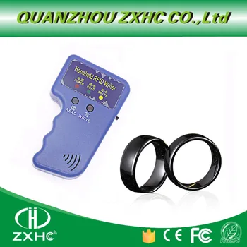 

NEW Handheld 125KHz EM4100 RFID Copier Writer Duplicator Programmer Reader +ID125Khz RFID Black Ceramics Smart Finger Ring Wear