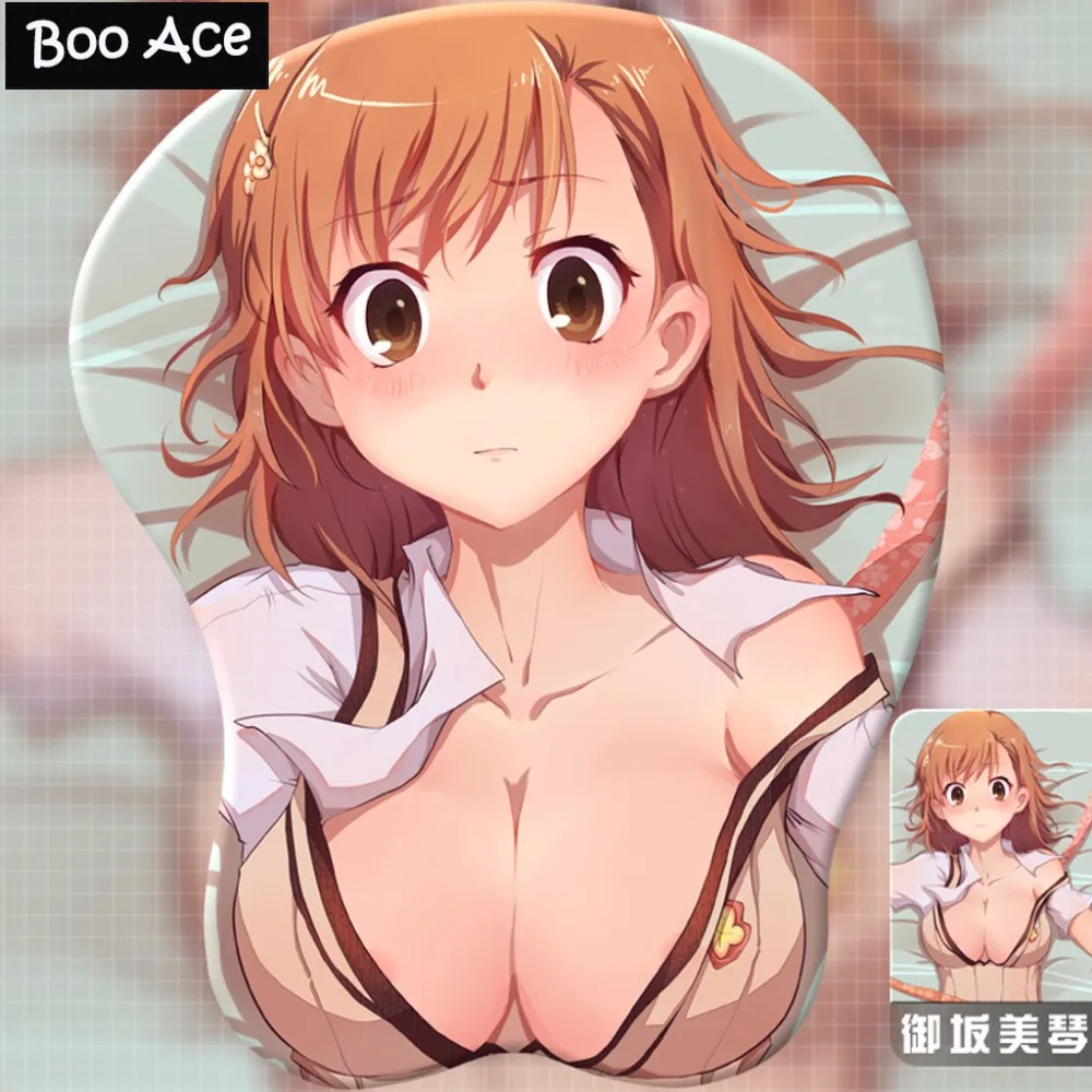 Некий научный Railgun-Misaka Mikoto 3D Oppai коврик для мыши с силиконовым гелем подставка для запястья Размер 26*22 см