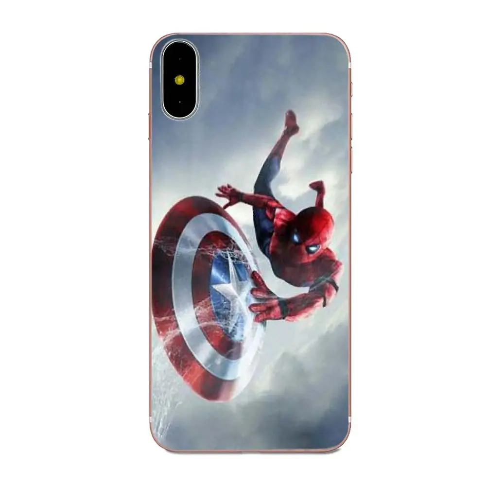 Мягкий чехол для мобильного телефона Marvel Captain Spider Huawei Honor Mate Nova 2 6A 7A 7C 8C 8S 10 10i Y5 Y9 Lite