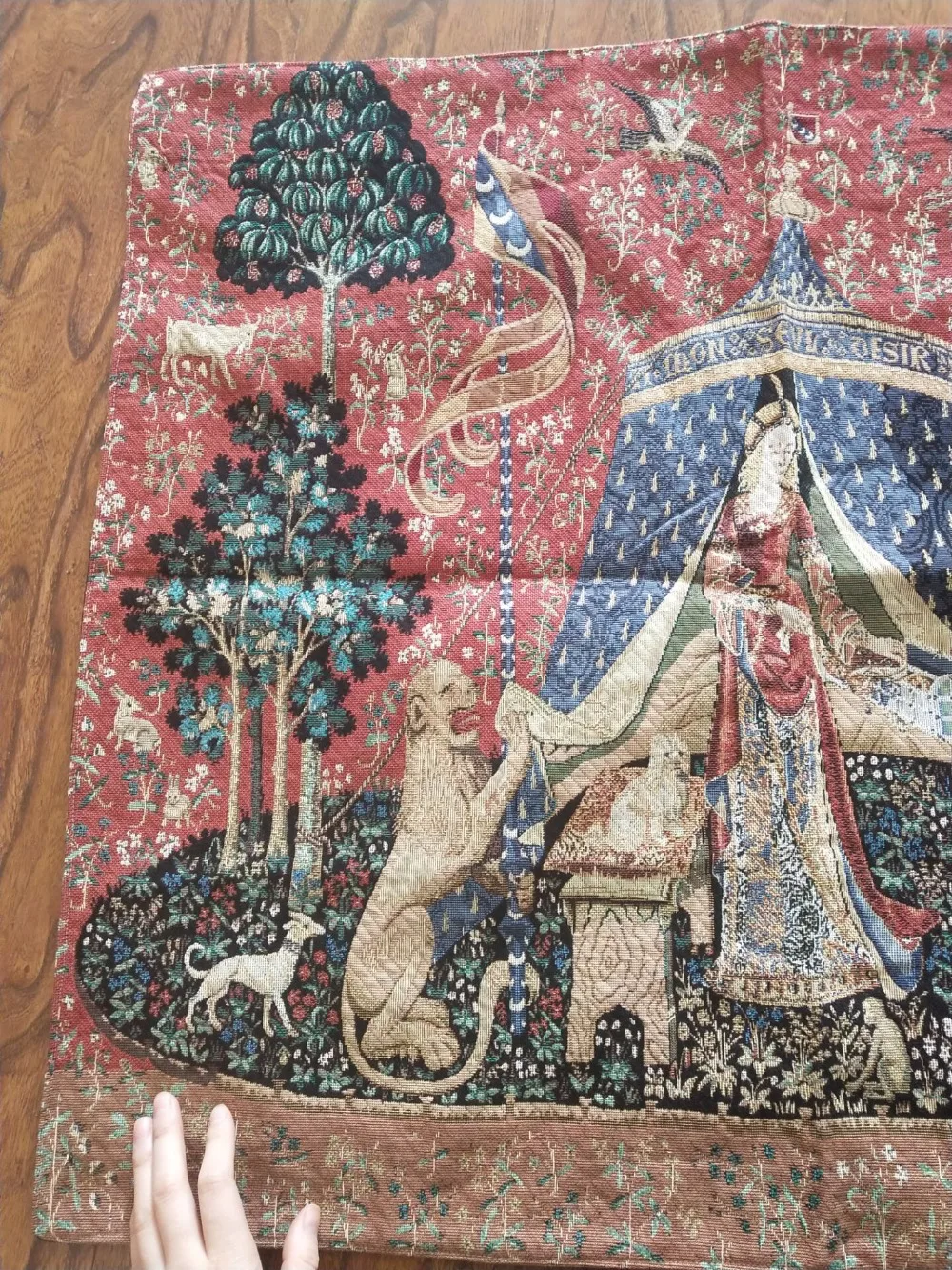 Средневековый Единорог-благородный женский хлопковый тканый 83*68 см настенный бельгийский гобелен для домашнего декора гостиной