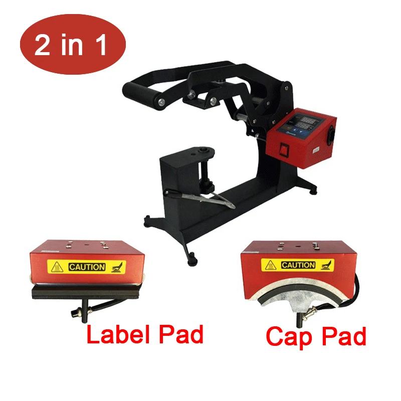 2 in 1 Combo Digital Cap Heat Press Machine 15x15CM Logo Label Printing Tool DIY Custom Sublimation Printer | Компьютеры и офис