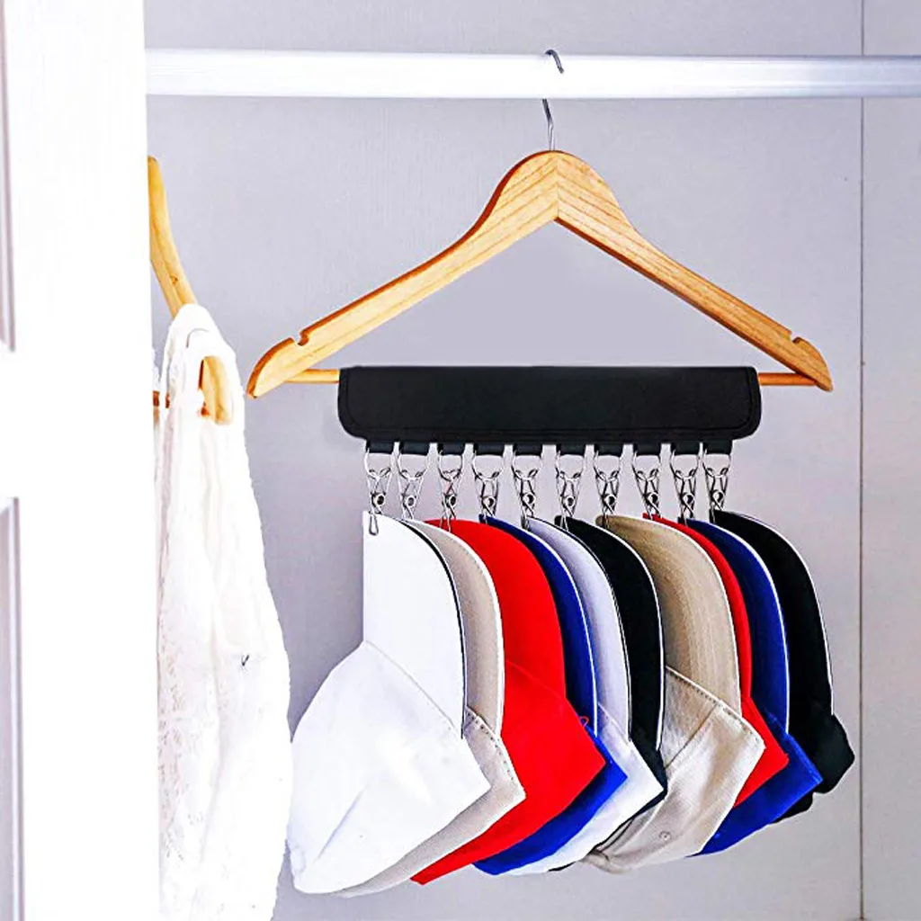 

free shiping 2020 Cap hat Organizer clothes Hanger Storage 10 Visors Door Hanger Holder Hook Storage Organizer Gift for Closet