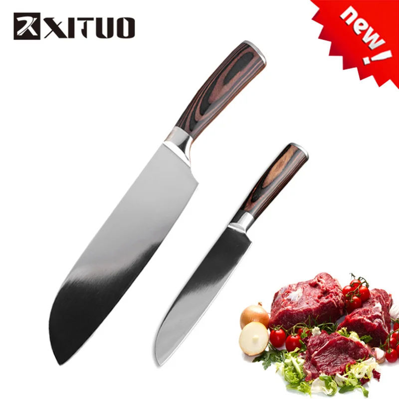 XITUO профессиональные ножи шеф-повара японский Santoku нарезанный лосось суши из нержавеющей стали нож Кливер мясо кухонные инструменты для приготовления пищи - Цвет: a