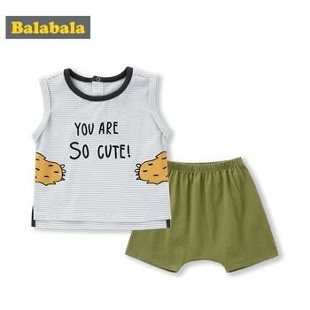 

BalabalaSummer Baby Boys Girls Clothes Kids Cotton Clothing Infant Suit Toddler Bow Tie T-Shirt Pants 2pcs/set Baby Casual Track