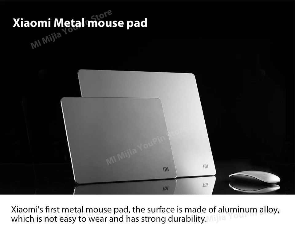Xiaomi MI Original Metal Aluminum Alloy Slim Mouse Pad PC Computer Laptop Mouse Pads Anti-skid 3002403mm2401803mm (1)