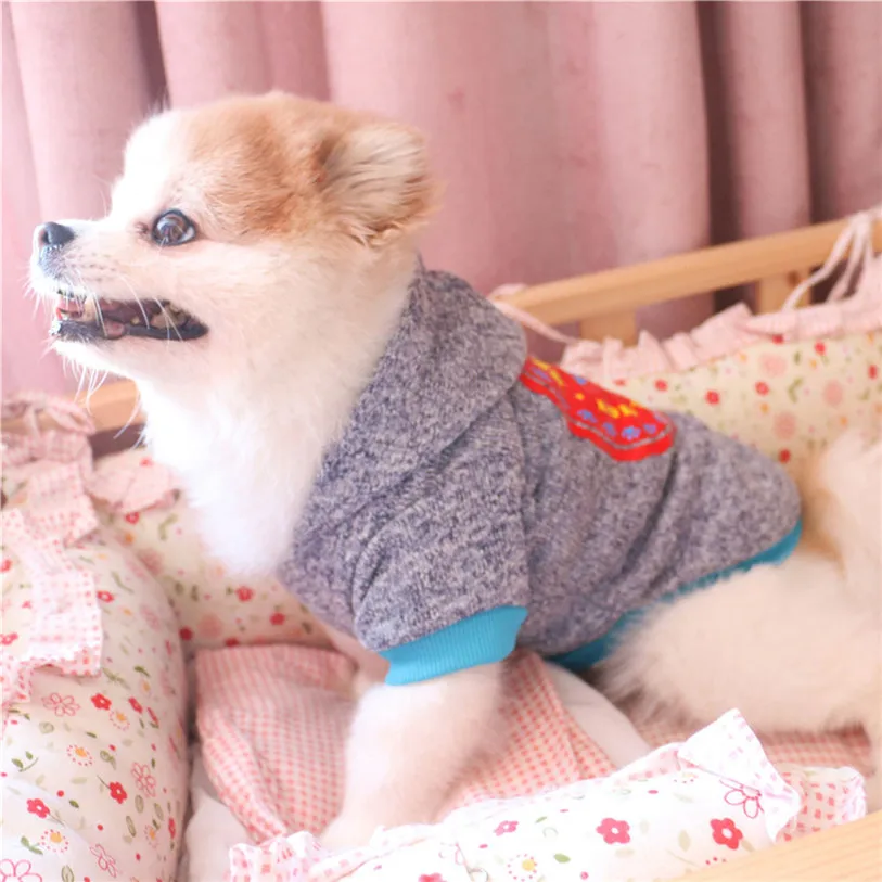 Зимняя куртка с капюшоном для собак, теплая мягкая вязаная жилетка для собак, свитер для маленьких и средних собак, костюм собаки чихуахуа 40JA16