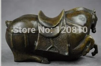 

Rare Asian Antiques Statue Bronzes Sculptures Dynastie Qianlong CROUCH HORSE COPPER STATUE