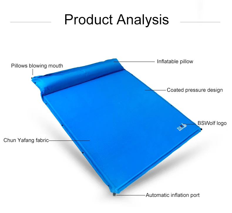 BSWolf надувной матрас для отдыха на открытом воздухе спальный матрас с подушкой палатка надувные коврики для кемпинга толщиной 3 см Мягкая воздушная кровать