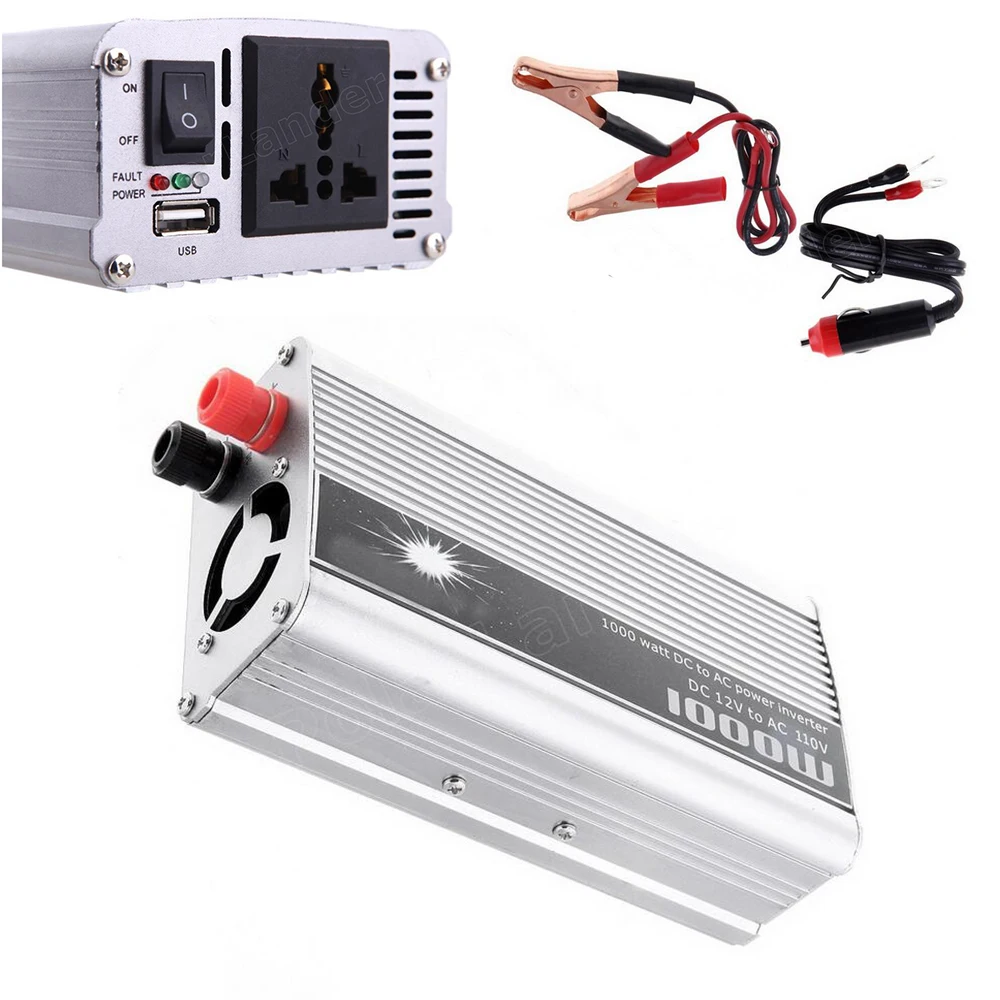 USB Car Charger adapter DC 12V to AC 110V Power Inverter Converter with