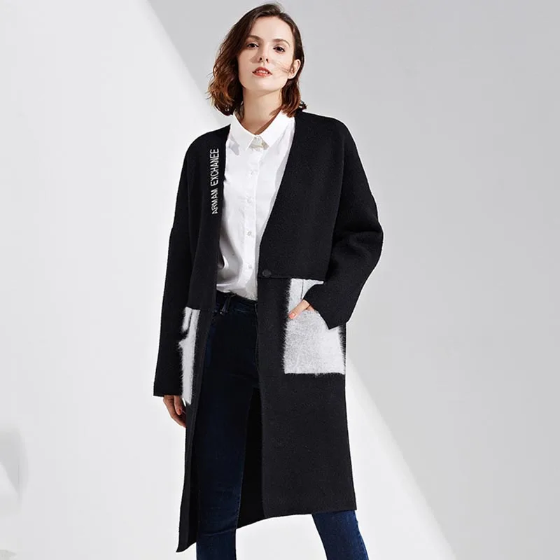 2017 Winter Coat Knitted Fall Fashion Runway Autumn font b Womens b font Plus Size Windbreakers