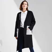 2017 Winter Coat Knitted Fall Fashion Runway Autumn Womens Plus Size Windbreakers Long Coats Knitwear Ladies Clothing Red Jacket