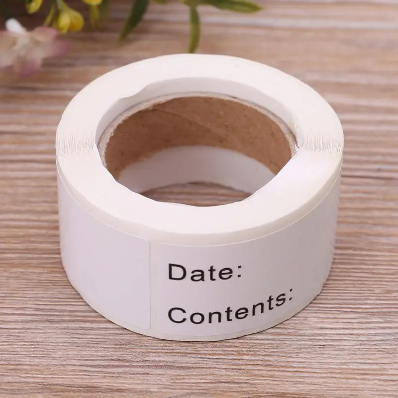 

125pcs Per Roll Home kitchen Food Storage Label Refrigerator Freezer Adhesive Sticker Baking Cake Snack Sealing Packing Tags DIY