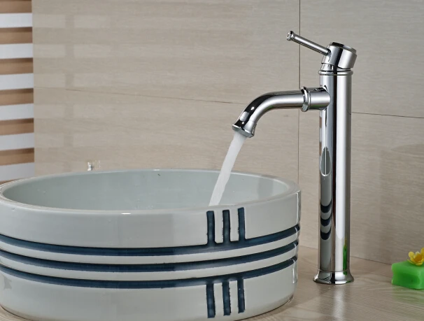 

Free Shipping! Heightening Deck Mounted Basin Faucet Sink Mixer Single Handle