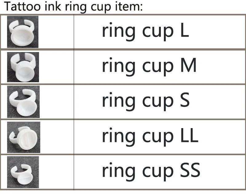 Тату кольцевые чашки одноразовые кольца чашка колпачки для тату краски тату оборудование и отправлено 100 белый набор колец для татуировки пигментный держатель