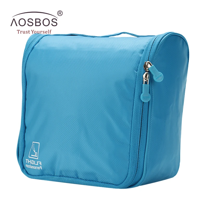 

Aosbos Oxford Cosmetic Bags Women Solid Zipper Folding Makeup Organizer Bags Men Waterproof Portable Travel Toiletry Bag