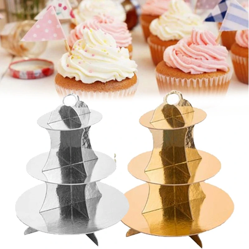 

5pcs/set Paper Cake Rack Round Cupcake Plate For Wedding/Birthday Party Decoration Cake Cookie Holder Bracket Home Deco
