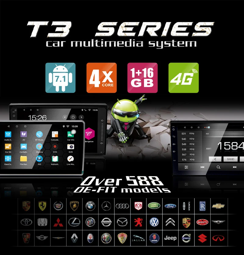 Cheap 10.1 inches 2GB RAM single 1 din quad core 2G+32G Android 7.1 Car Radio GPS Navigation player with capacitive screen stereo 2