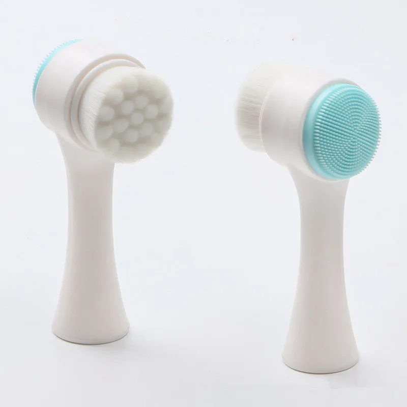 1Pc 3D Soft Multifunctional Double Side Silicone Face Cleanser Brush