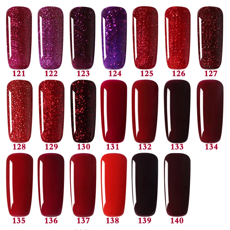 2018 Hot Sale Nail Gel Polish Wine Red seriesEco friendly UV Gel Nail