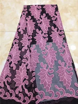 

Hot sale French mesh cloth nice net lace fabric with velvet for party dress PNZ539(5yards/lot) many color
