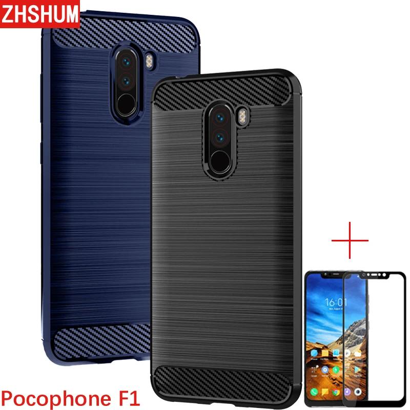 Чехол для спортивной камеры Xiao mi Pocophone F1 мягкий силиконовый бампер закаленное