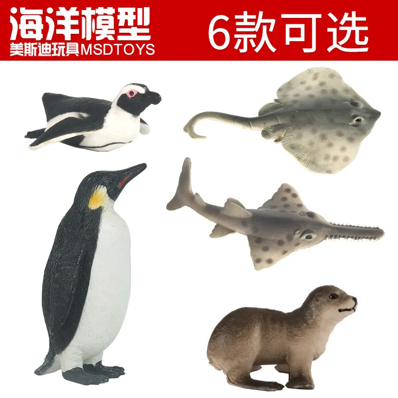 

6 Kinds of Marine World Animals Models Simulation Penguin Sea Lion Children Cognitive Toys Home Decoration Photographic Props