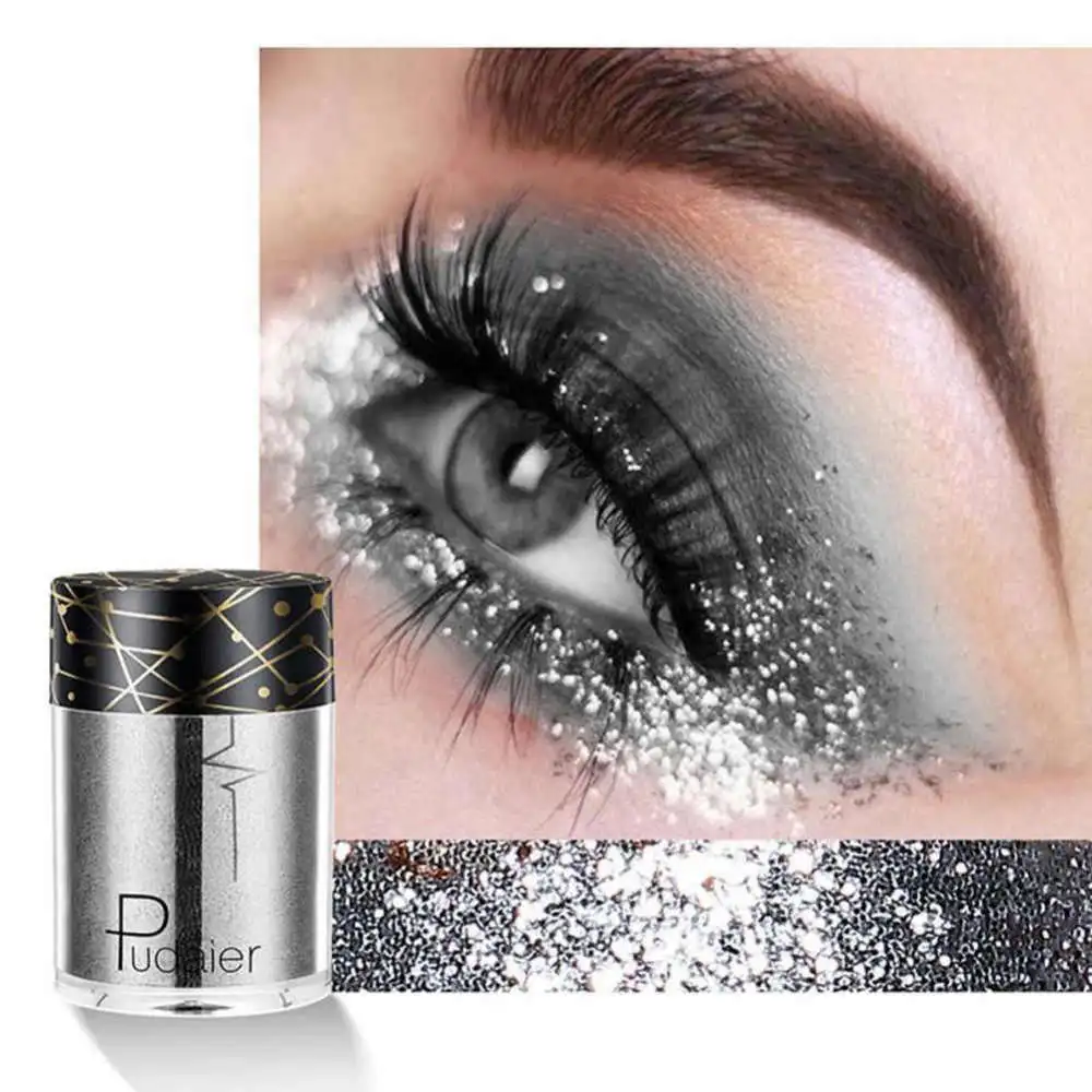 Pudaier бренд блеск Eyeshadow металлик пигмент Сияющие Косметика 3D глаз Губы Макияж