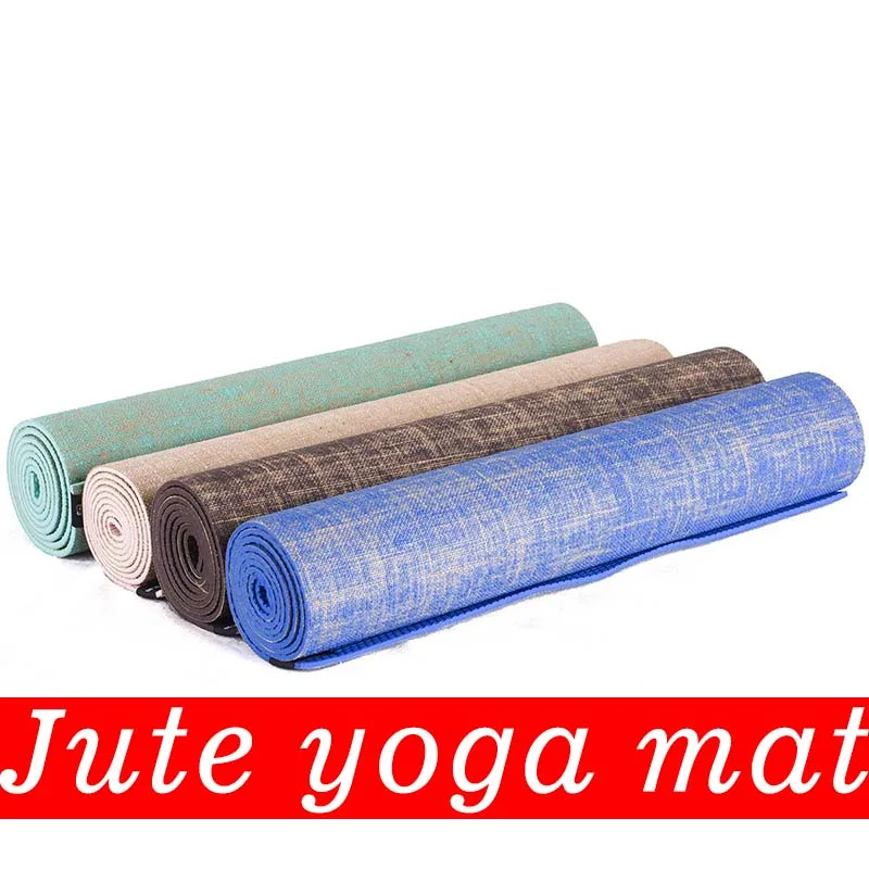 Organic jute yoga mat, nature yoga mat free shipping and durable carry