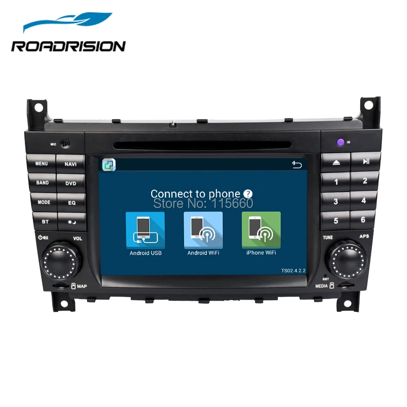 RoadRision 2DIN Android 6 0 Автомобильный DVD GPS Радио Навигация для Mercedes Benz W203 W209 W219 A Class A160 C C180