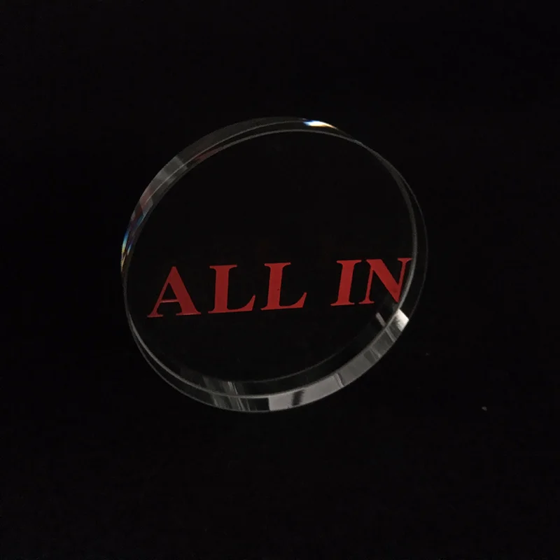 Poker chips high-grade poker chips all in transparent crystal texas casinos round special accessories red engraving all in typeface