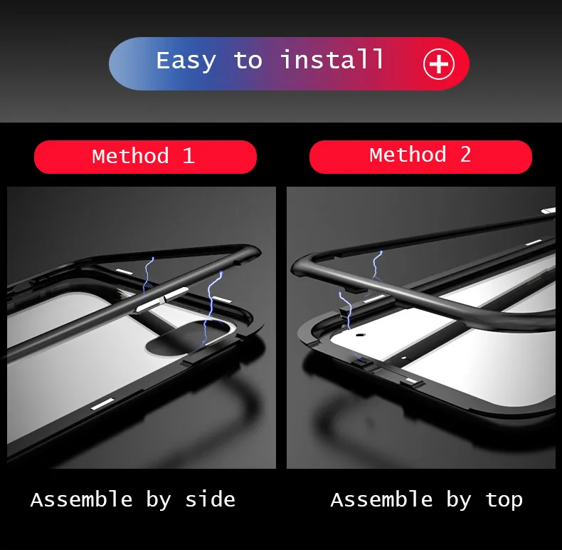 LUPHIE для iPhone X XS Max XR 8 7 6S 6 Plus чехол Магнето абсолютно магнитный Алюминиевый металлический каркас закаленное стекло