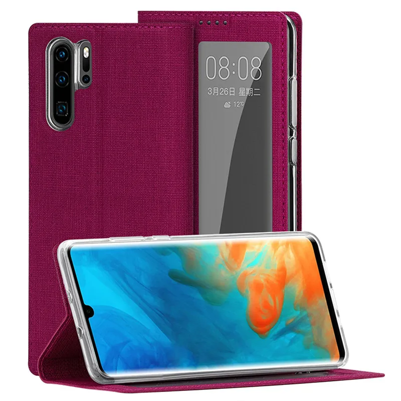 Откидная крышка кожаный чехол для телефона для huawei P30 P30Pro Мягкий противоударный флип чехол для huawei P30 PRO с карты карман - Цвет: red