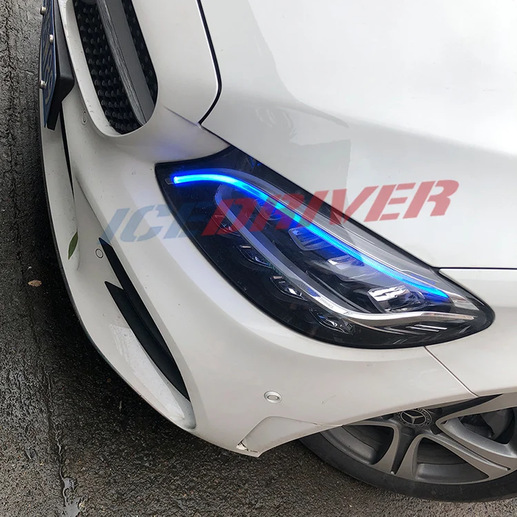 Icedriver для Mercedes Benz C class DRL RGB многоцветный светодиодный панель дневные ходовые огни Demon eye Devil Eye Angel eyes