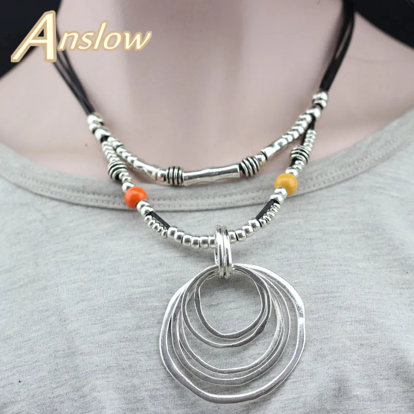 

Anslow Fashion Jewelry Hot Exaggerated Elegant Multilayer Round Design Women Lady Short Collar Chokers Necklace Gift LOW0049AN