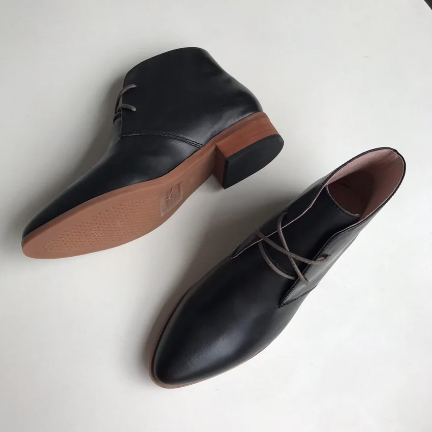 Martin Botas Mujer Bottes À Bottines Noir Noir orange Brun Véritable Plat Femmes Lacets Cuir vnUWTSgf