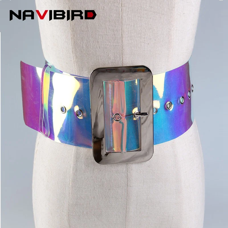 Buy PVC Transparent Waist Belts For Women Dress Wide Clear Corset Belt Large