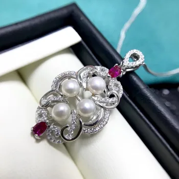 

S925 Silver Pendant Parts Setting Mounting Pendant Findings and Component for Akoya Edison Pearls Corals Jade Stones Beads