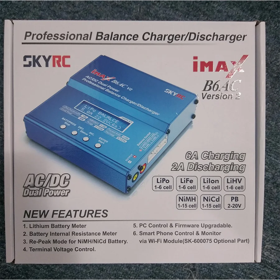 SKYRC iMAX B6AC V2 Зарядное устройство 50 Вт Lipo батарея баланс зарядное устройство RC Dis зарядное устройство вертолет Квадрокоптер Дрон зарядное устройство